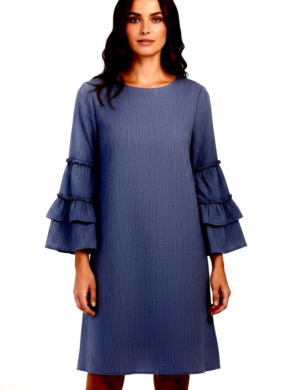 NWT!!Tacera Blue & White pin Striped Dress Size M